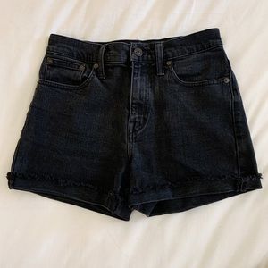 madewell black denim shorts